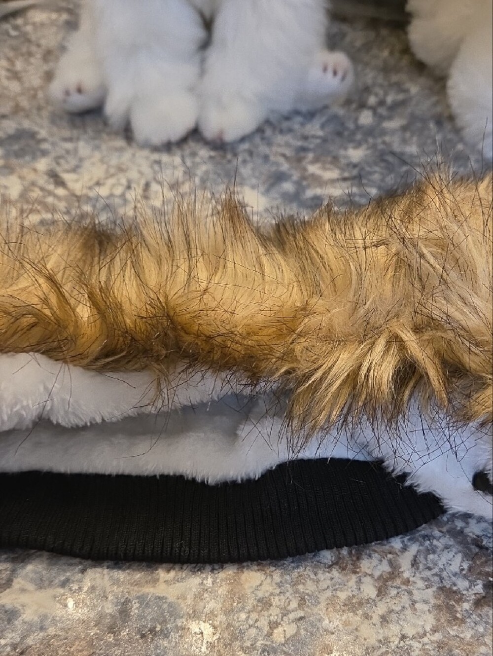 Dogs Faux Fur-Trim Hooded Jacket - Black with Tan Fur - Picture 10 of 10